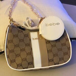 Bebe Tan and White Shoulder Bag